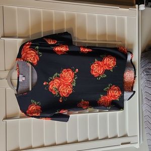 Floral Rose Print LuLaRoe Irma NWOT